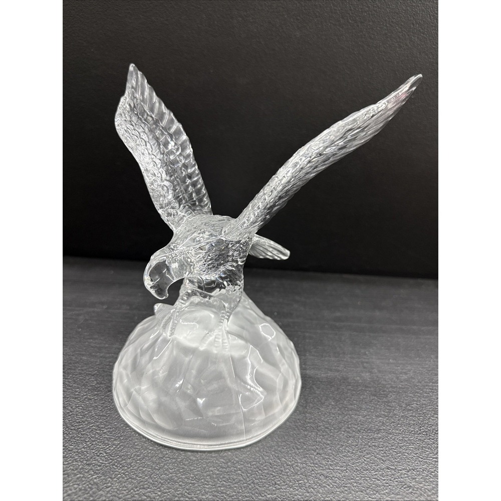 Cristal D'Arques Bald Eagle Crystal Glass Sculpture Figurine Eagle Scout Deco